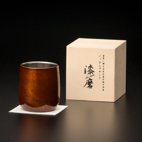 Lacquer-polished cup, double-layer structure, sandalwood series, dharma, red SCW-D502