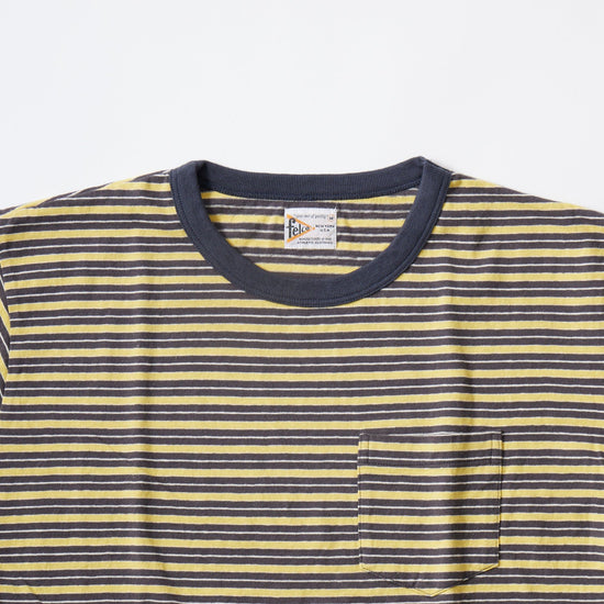 [24SS NEW]FELCO S/S CREW POCKET T SUMMER STRIPE-CHARCOAL / CHARCOAL NAVY