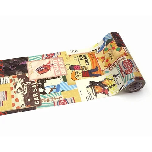 mt casa Thick Washi Tape – Vintage Posters, 150mm×7m