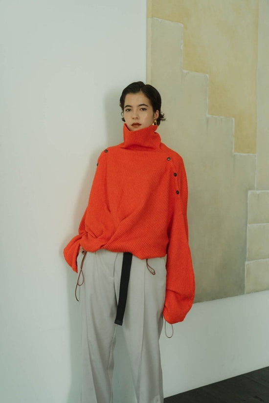 2way Unique High Neck Knit/Orange