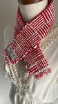 100% Organic cotton handwoven scarf _ WALL / red ♭121