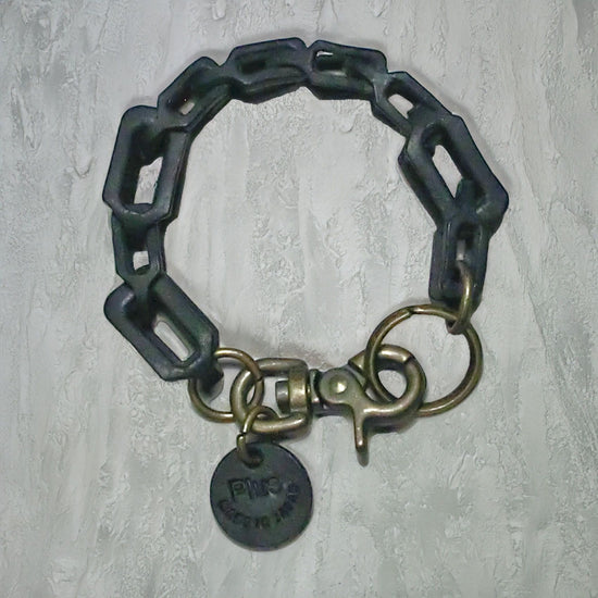 Mixed leather chain bracelet Italian leather