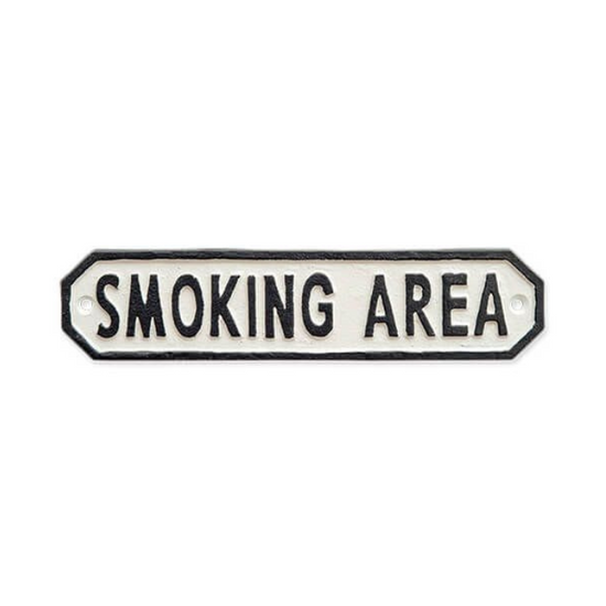 63591 [POSH MADE] sign plate SMOKING AREA white