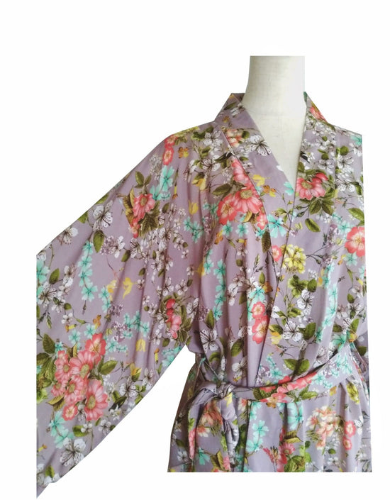 Kimono Robe Midium Length Oriental Garden