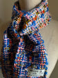 Handwoven tweed scarf | thin switch ♭89 [made with apparel leftover yarn]