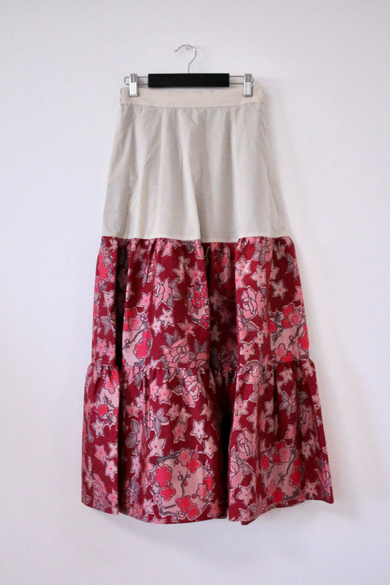 Hanazono -Meisen Teered Skirt-Beige