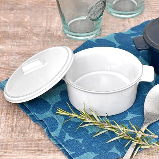 White Cocotte S White Type Western Tableware, Ovenware, Souffle Cocotte, Oven OK, Made in Japan, Minoyaki