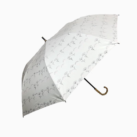 Short Wide Umbrella Heat-Shielding & Fully Light-Shielding Floral Print Sunshade Umbrella Black Coated Back