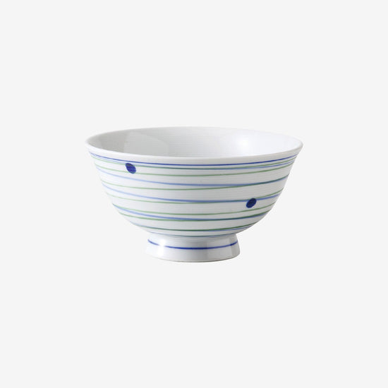 Nishiki Swirl Dotted Rice Bowl Large Blue