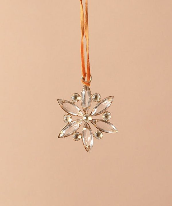 Glass beads snowflake ornament, hexagonal M34-2529