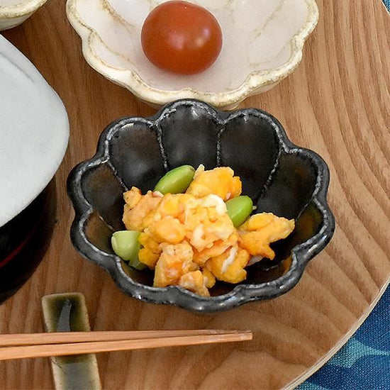 Rinka Black 8 Bowl, black type, Japanese tableware, small bowl, made in Japan, Minoyaki, stylish, modern
