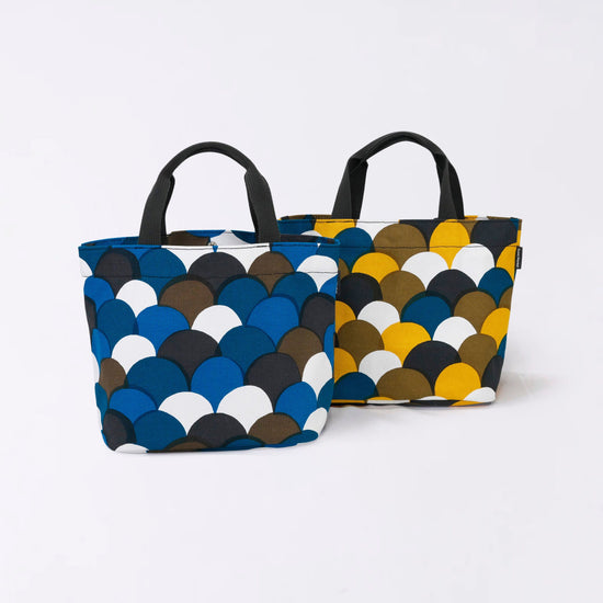 Kyoto Hand-Dyed Canvas Tote Bag (Horizontal) (Blue Sea Wave)