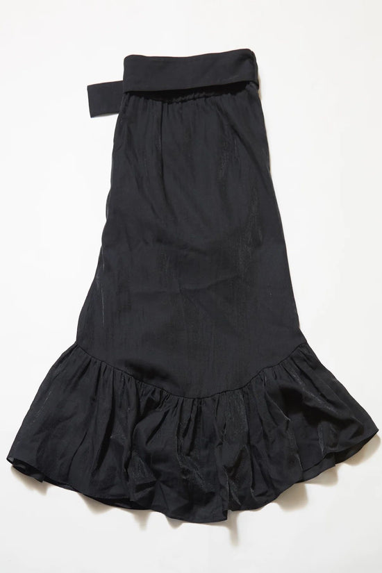 Chambray Gather Skirt in Black
