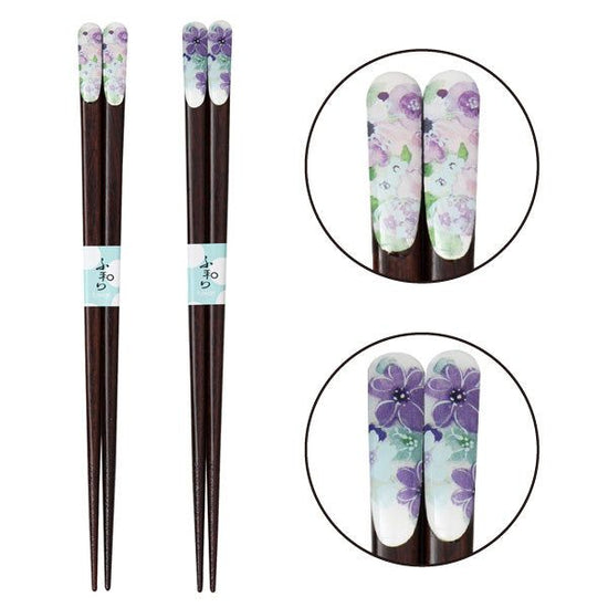 Hanakobo Tenpou Chopsticks 21cm 2 types of single Chopsticks (Pink and Blue)