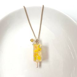 Yellow color popsicle necklace