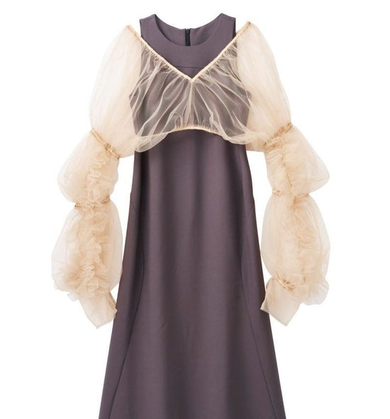 Tulle Bolero One Piece/Beige