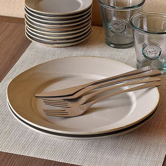 Wide Rim Ivory 24cm Round Plate, White Type, Western Tableware, Modified Plate, Made in Japan, Minoyaki, Cafe Style, Stylish, Modern