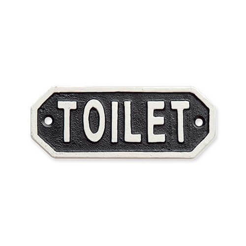 63578 [POSH MADE] sign plate TOILET black