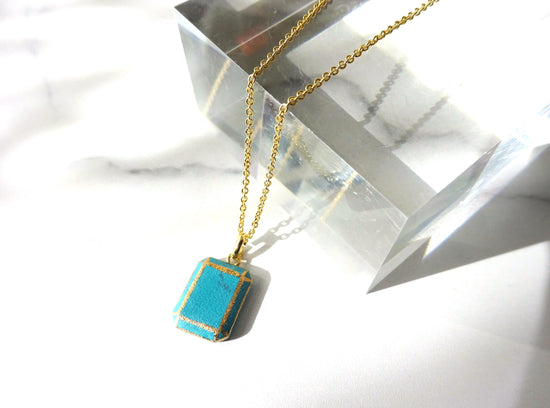 jewel cut necklace (turquoise)
