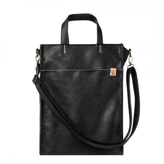Genuine Leather like Synthetic Leather 2-Way Vertical Tote
