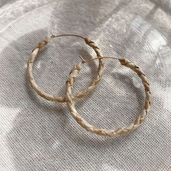 Moonflower hoop pierced earrings