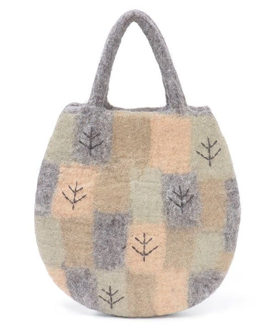 Gradient tree egg-shaped felt bag (2 colors)H24W004