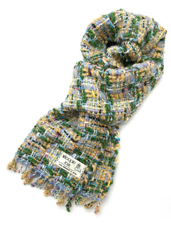 Handwoven tweed scarf | mid ♭60 [made with apparel leftover yarn]