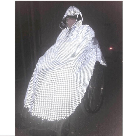 Full-Body Reflective Print Rain Poncho for Wheelchairs