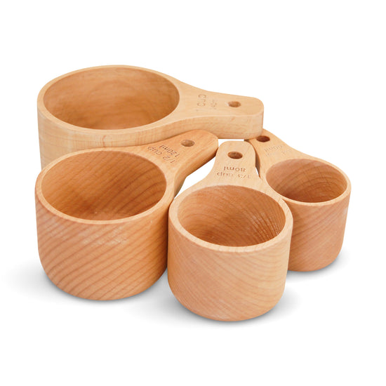 Natural wooden measuring spoons