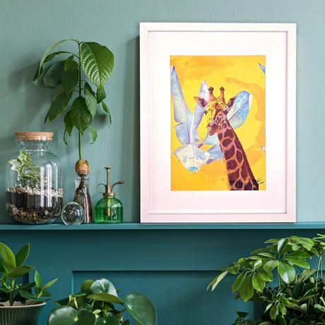 Wild African Art Print (Framed) Radiant Giraffe