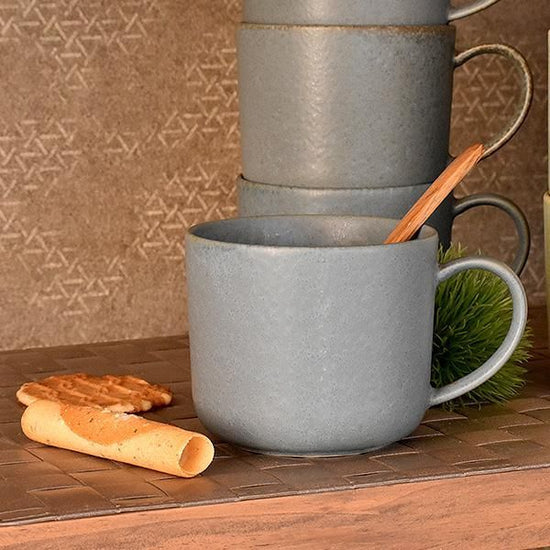 Cuisine Glazed Blue Mug Blue Western Tableware Mug Cup Made in Japan Minoyaki Cafe Style