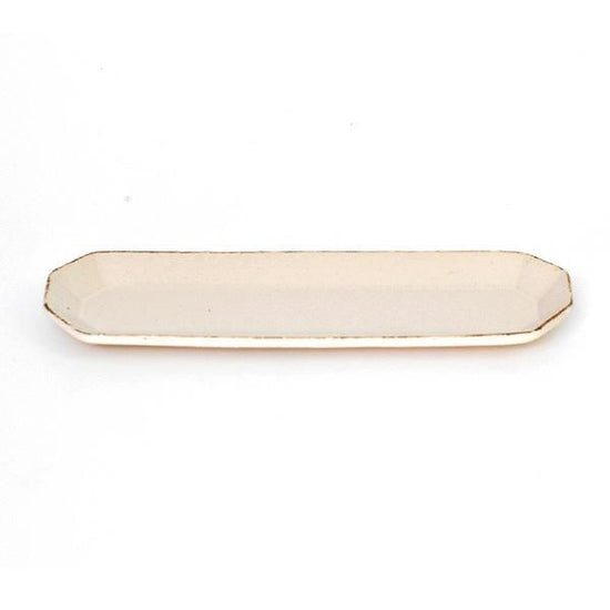 Angle White Long M White Tableware, Western Tableware, Deformed Plate, Made in Japan, Minoyaki, Cafe Style