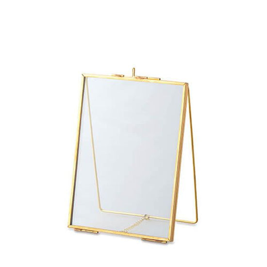 22612 Glass frame stand single gold