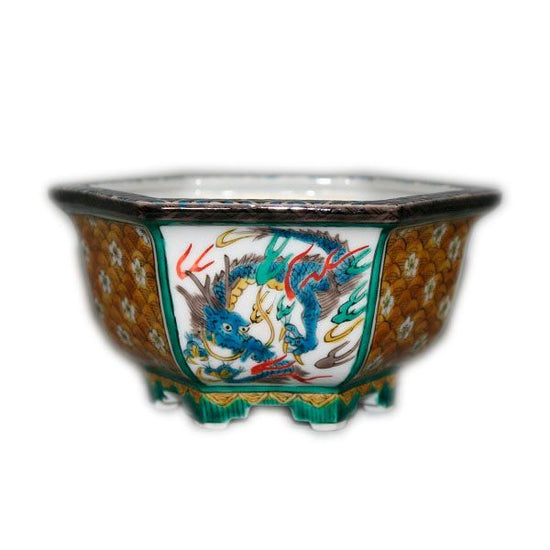 [Eisyou] No.4 hexagonal bowl with dragon design