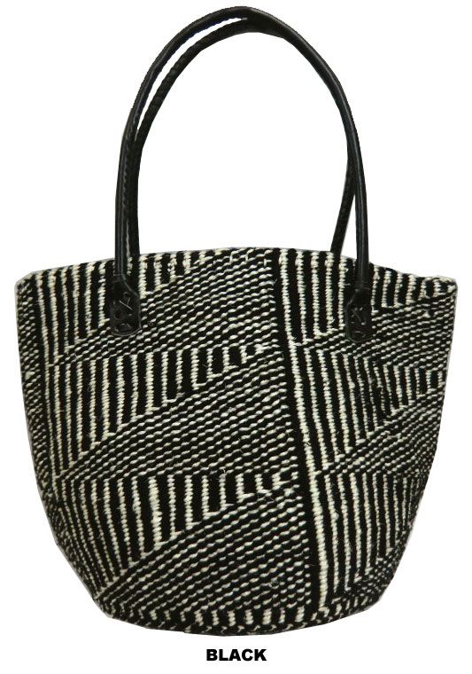 Acrylic Wool & Sisal Bag L (2 colors, assorted patterns) KENB-045