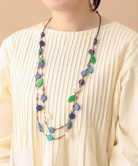 Wood marble 2strand necklace (2 colors) A24WPN042