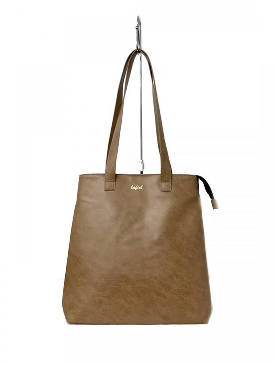 Natural synthetic leather 3-way tote