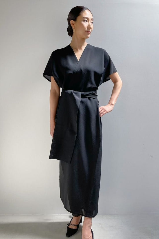 BY ORDER｜Black Dyed Silk Ro_Kimono Dress