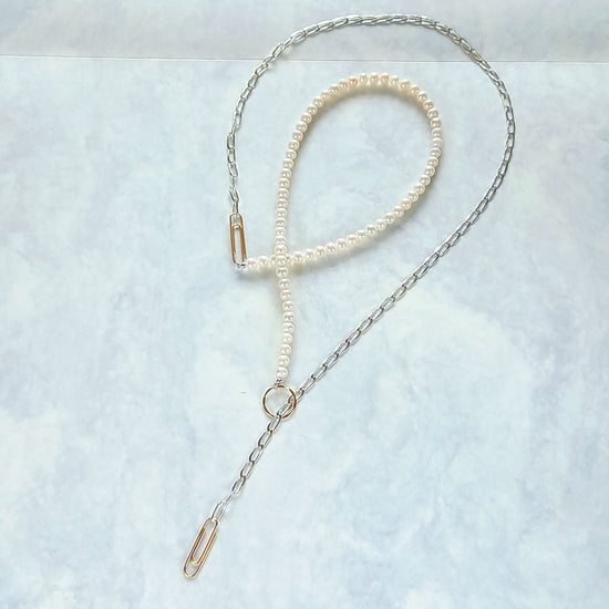 Clip pearl necklace: combination