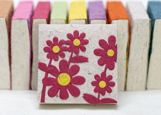 Ethical paper made from poo, an elephant! [ poopoopaper ] Floral & Butterfly Memo Pad