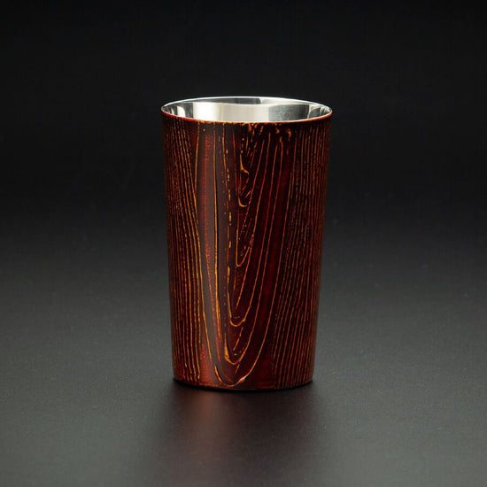 Lacquer-polished cup, double-layered structure, Wamodan series, high bowl, sandalwood SCW-H202