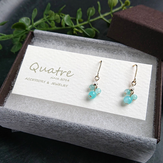 아마조나이트 피어싱 이어링 콰트르