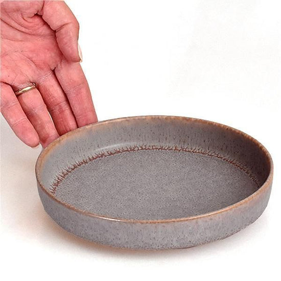 Cuisine Glaze Spume M Brown Western Tableware Round Plate, Made in Japan, Minoyaki, Stylish, Modern