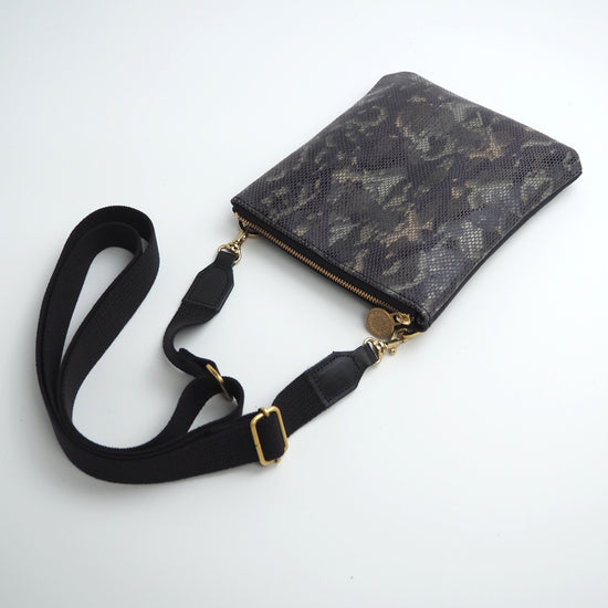 Zipper Mini Pochette (Python Pattern Leather) Genuine Leather Phone Shoulder Bag