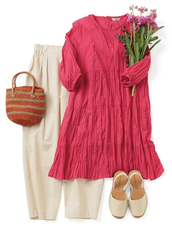 Crinkled Cotton Tunic Dress [Expected to arrive in early May].