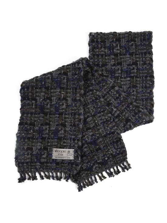 Handwoven tweed scarf | mid ♭136 [made with apparel leftover yarn]