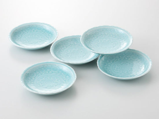 Blue and White Porcelain Kikyobuchi Dish Set