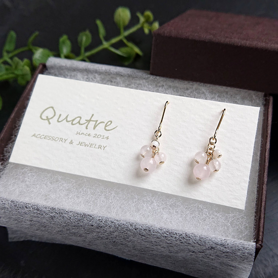 로즈 쿼츠 피어싱 이어링 콰트르