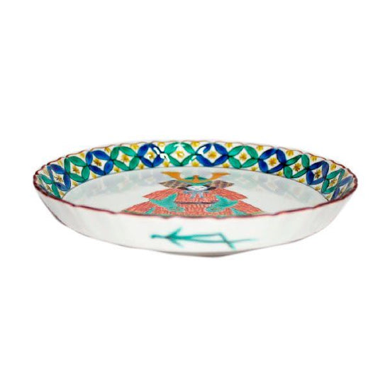 [Eisyou] 5" dish with samurai design (with plate stand)