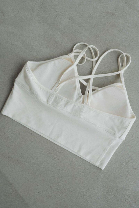 V Neck Bra Top/White